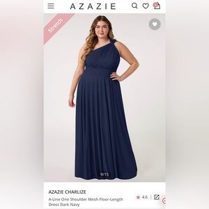 Azazie Charlize Bridesmaid Dress in Dark Navy A16